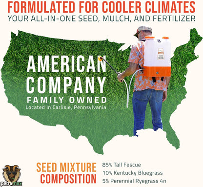 Petramax ReadyRoll Biodegradable Grass Seed Mat for Lawn (432 ft.) - All Year Green 3-in-1 Tall Fescue & Kentucky Grass Seed Rolls w/Mulch & Fertilizer - Lawn Repair Patch - Just Roll, Water, Grow