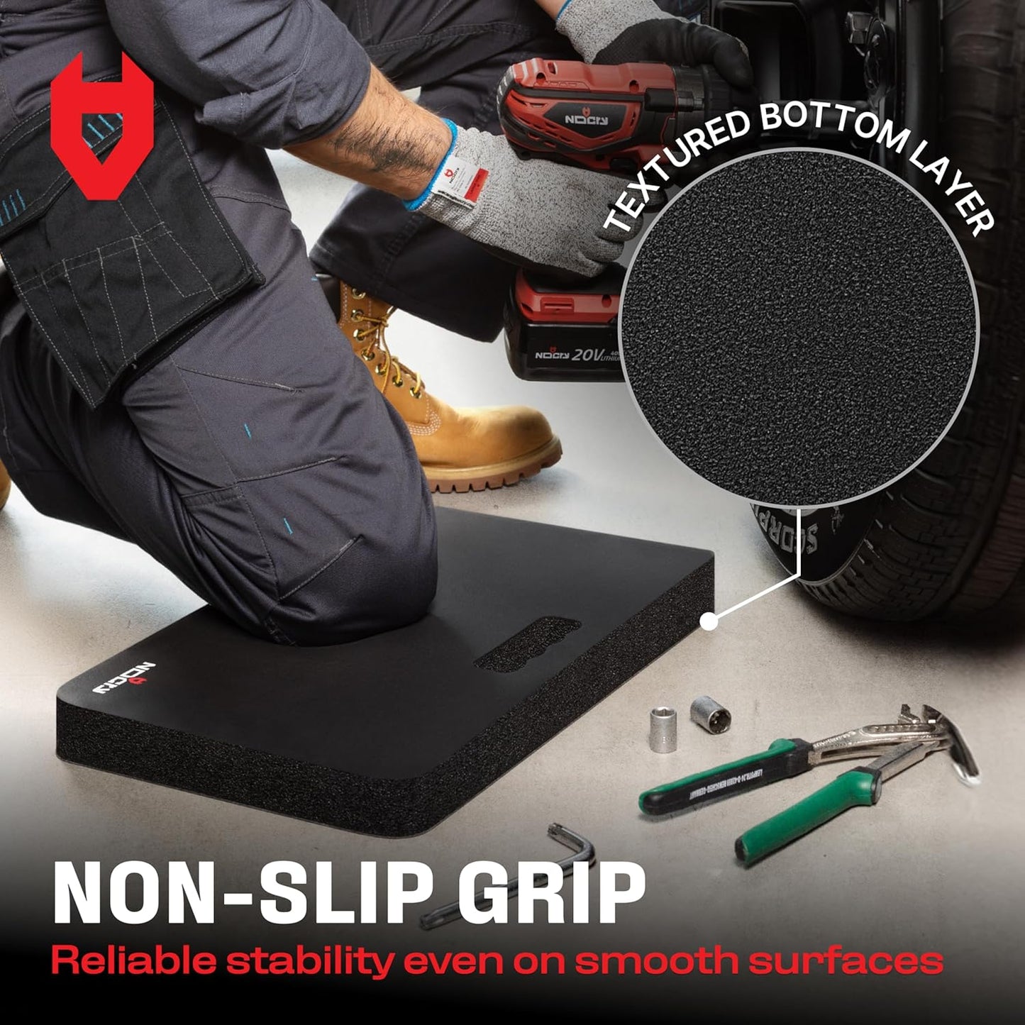 NoCry Extra Thick Professional Garden Kneeling Pad — Heavy Duty Anti-Slip Coating, Ultra Soft High Density Foam Cushion, Water & Dirt Resistant, Shock Absorbent Garden Kneeler