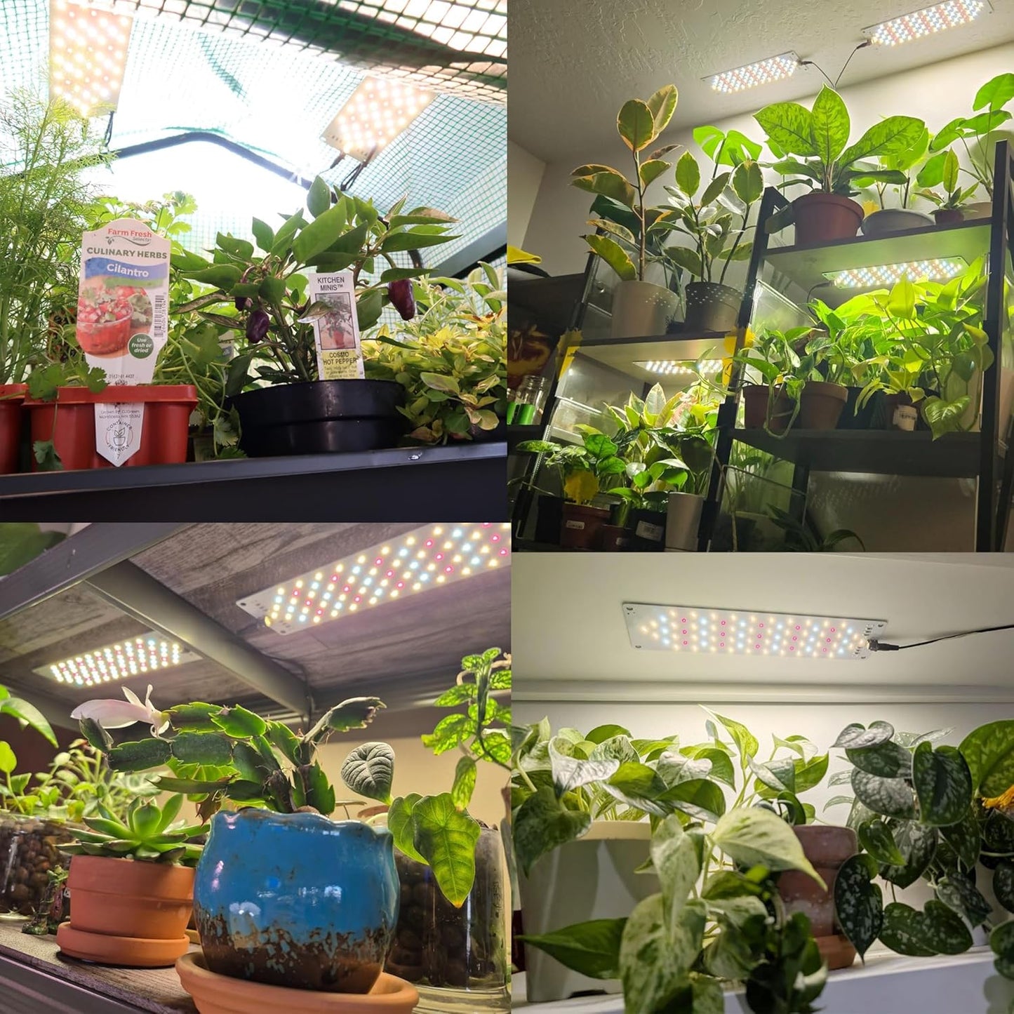 Led Grow Light,Grow Lights for Indoor Plants Full Spectrum, 158LEDs Plant Lights for Indoor Growing with 3/9/12H Timer, 10 Types of Brightness Grow Light for Seed Starting (2pcs)