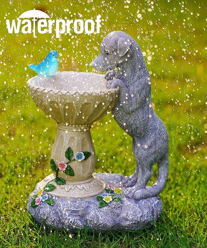 Dachshund Dog Statues for Bird Bath: Outdoor Sculptures for Garden Lawn Patio Yard Balcony Porch - Unique Gifts for Mother Grandma Women