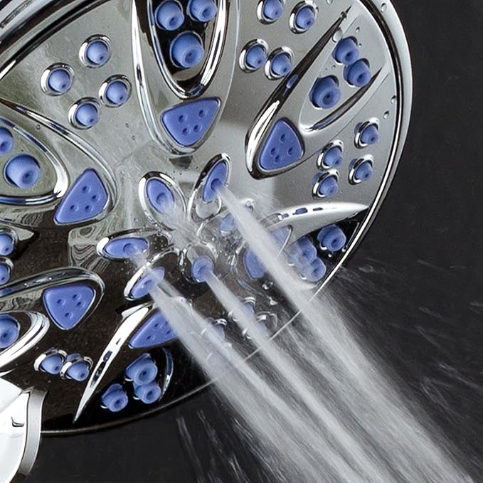 Antimicrobial/Anti-Clog High-Pressure 6-setting Hand Shower by AquaDance with Nozzle Protection from Growth of Mold, Mildew & Bacteria for Stronger Shower!