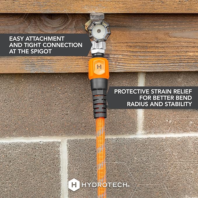 HydroTech 75 ft Expandable Garden Hose - Pro Series, 2x Max Flow, 3/4" No-Kink Flexibility, Lightweight Hose for Lawn, Garden, Car Washing, Deck and Patio Cleaning