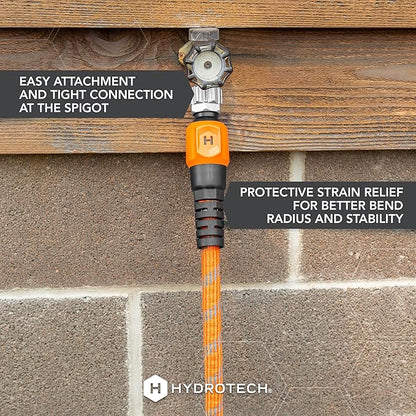 HydroTech 75 ft Expandable Garden Hose - Pro Series, 2x Max Flow, 3/4" No-Kink Flexibility, Lightweight Hose for Lawn, Garden, Car Washing, Deck and Patio Cleaning