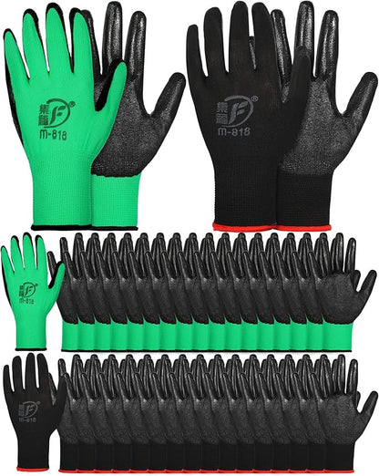 Honeydak 36 Pairs Gardening Gloves for Men Women Breathable Rubber Coated Garden Gloves