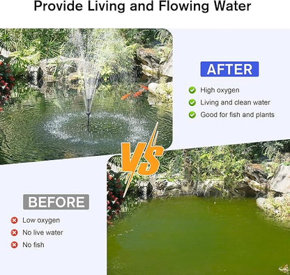 NFESOLAR Pond Filter with Fountain Pump Kits, 660GPH Pond Filter Fountain with Colorful Lights, Multi-layer Filtration, for Outdoor Ponds Up to 2000 Gallons, Fish Tank, Waterscape - Corded Electric