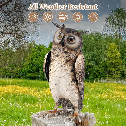 Shorayn Metal Owl Decor Garden Statue Outdoor Bird Yard Art Sculpture for Home Porch Patio Lawn Yard Decoration,Housewarming Birthday Gifts for Women