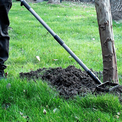 Suchtale 82 Inch Stirrup Hoe and 5-Tines Rake, Action Hoe for Weeding, 2 in 1 Scuffle Hoe with 37-82"Adjustable Handle, Hula Hoe Cultivator for Loosening Soil, Loop Hoe for Garden Weeding and Planting