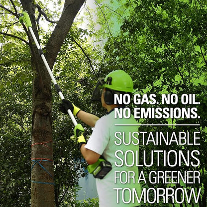Greenworks 24V 8" Cordless Polesaw (Great For Pruning and Trimming Branches / 125+ Compatible Tools), Tool Only