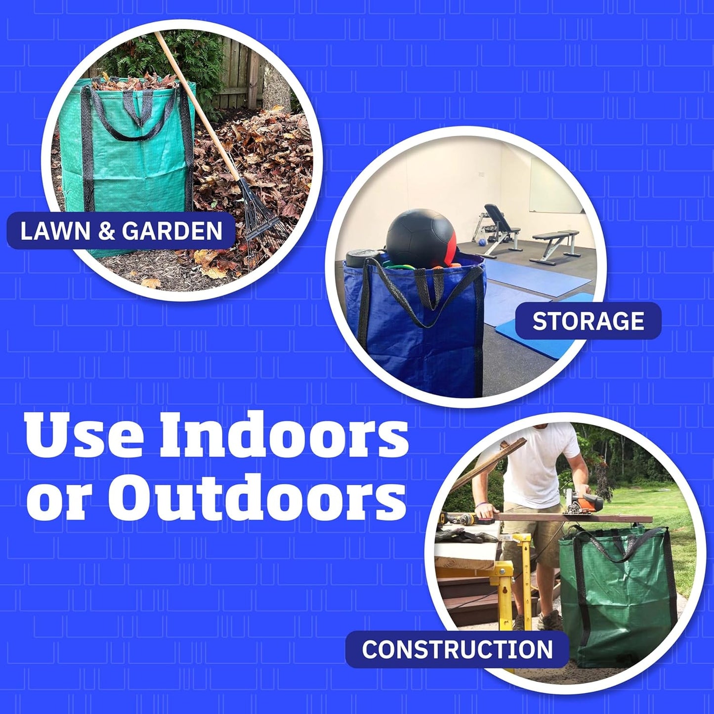 DURASACK Heavy Duty Home and Yard Bags 48-Gallon Reusable Self-Standing Lawn and Leaf Bags Garbage Can with Reinforced Handles, Red