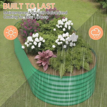 8x4x2 ft Galvanized Raised Garden Bed Outdoor, 24 in Tall Metal Planter Box for Flowers Herbs Vegetables, Rust-Resistant Raised Garden Beds for Gardening, Easy Assembly Outdoor Garden Box & Planters