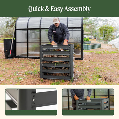 Vego Garden 32" Tall Modular Compost Bin 90" x 30" x 32"