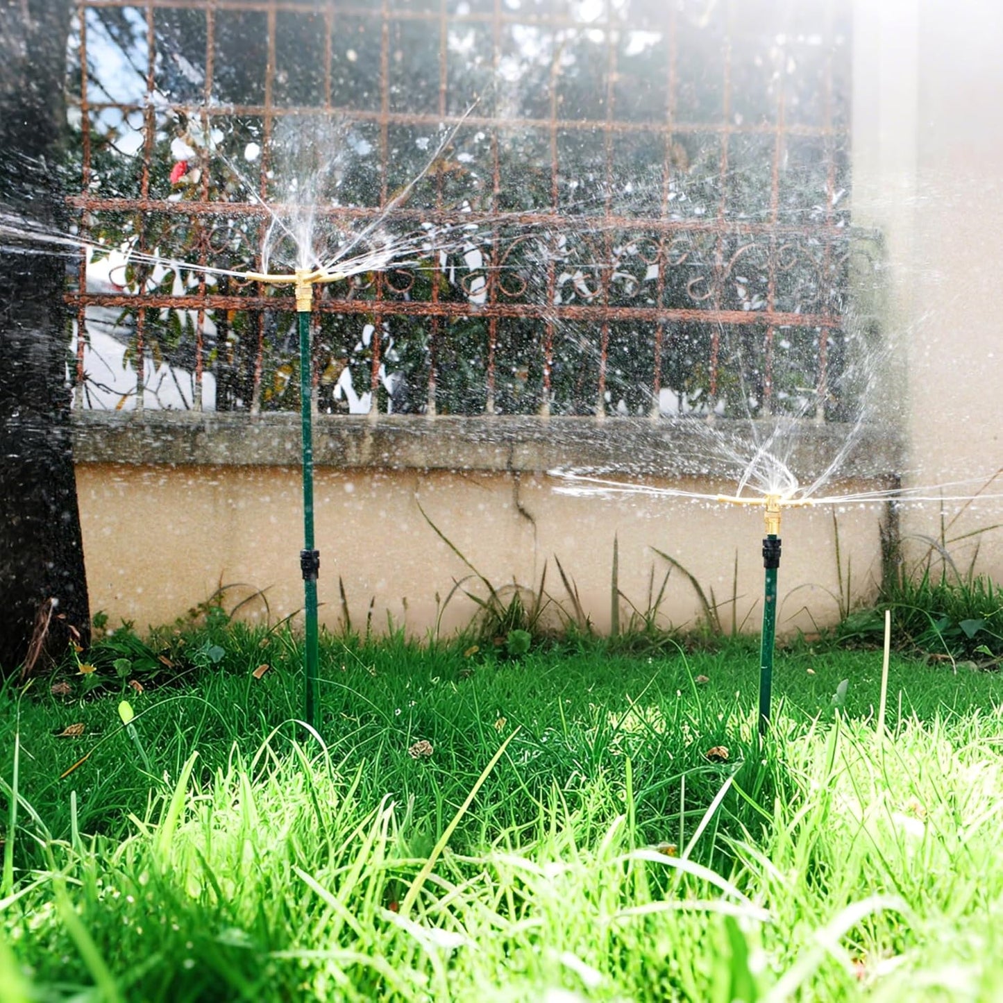 2 Pack 3-Arm Garden Sprinkler, 360 Degree Rotation Garden Water Sprinklers, High-Rise Lawn Sprinkler, Lawn Watering Irrigation System