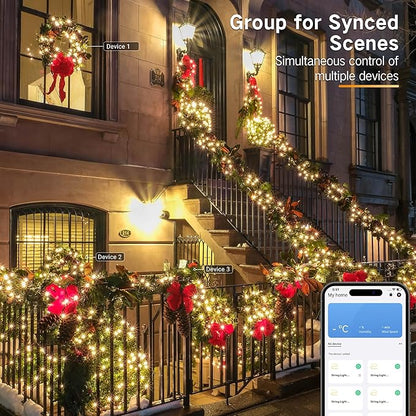 Brizled Smart Christmas String Lights, 66FT 200 LED Color Changing Christmas Lights App & Voice Control, Dimmable Warm White & Multicolor Xmas Tree Light Music Sync for Indoor Outdoor Wedding Party