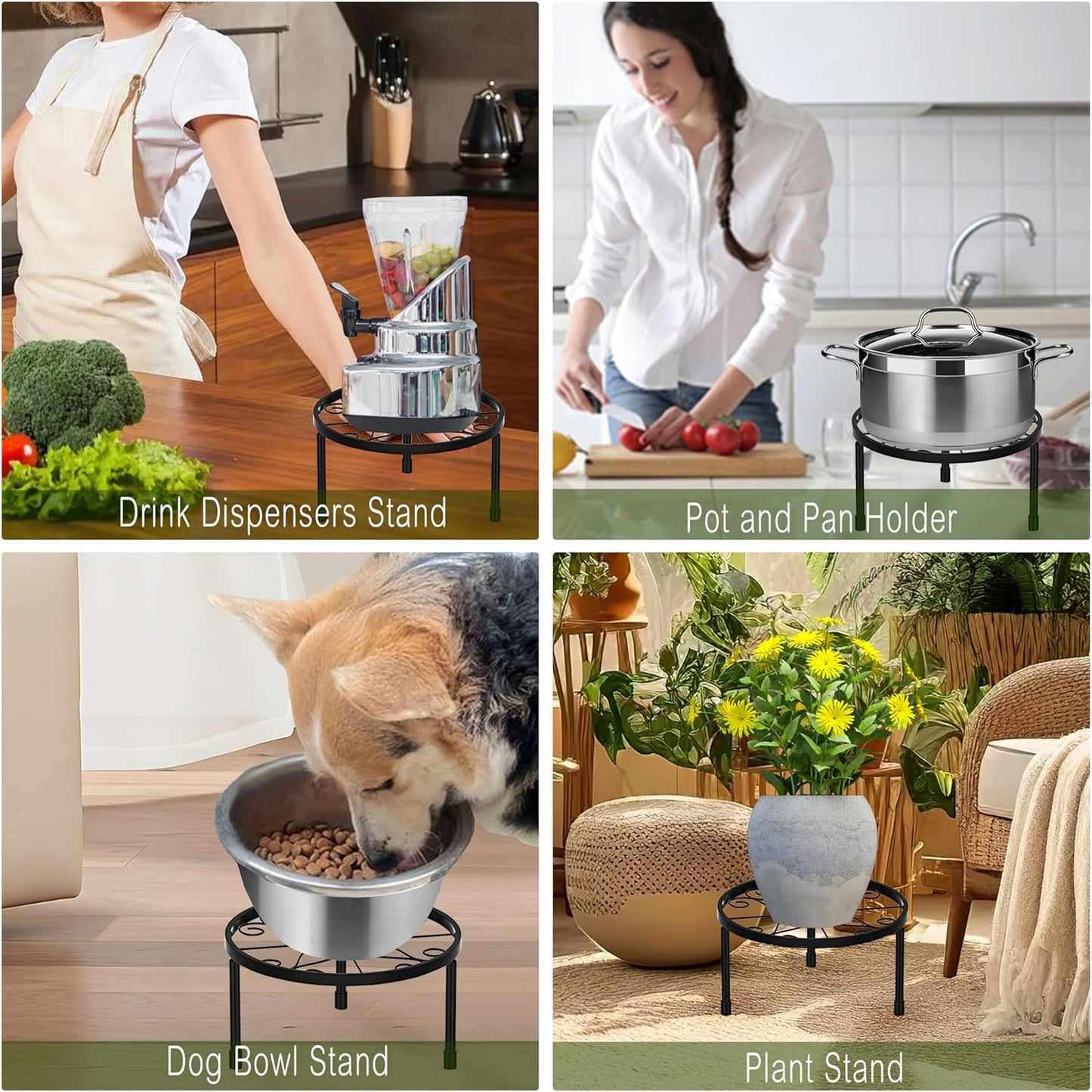 CADANI 5-Pack Metal Plant Stands for Outdoor Indoor, Anti-Rust Iron Flower Pot Stand, Heavy Duty Plant Pot Shelf for Multiple Plant, Decoration Racks for Home, Patio & Garden