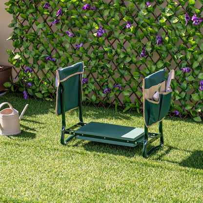 Nightcore Garden Kneeler and Seat, Foldable Kneeling Bench with EVA Foam Pad, Portable Garden Stool with 2 Large Tool Bags & Heavy-Duty Metal Frame, Suitable for Gardening, Fishing, Camping