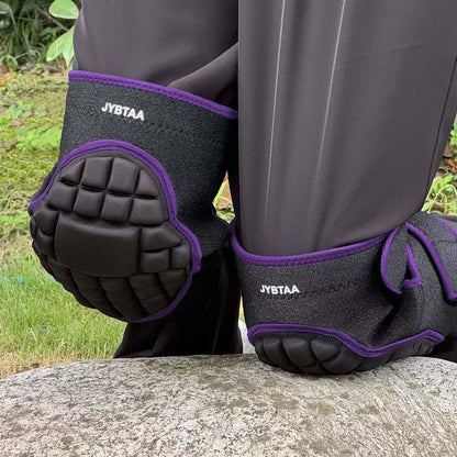Gardening Knee Pads for Men/Women, Adult Knee Cushion with Straps for Scrubbing Floors, Safety Kneeling Pads for Roofing Housekeeping Working, Flooring Knee Pad for Kneeling Crawling, Purple L (1 Pair)