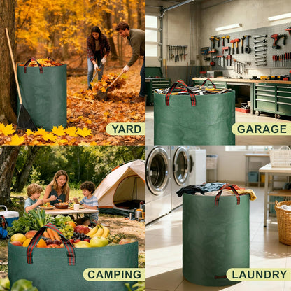 Reusable Leaf Storage Bag, 72 Gallon Large Capacity - Waterproof & Tear-Resistant Yard Waste Bag with Reinforced Handles