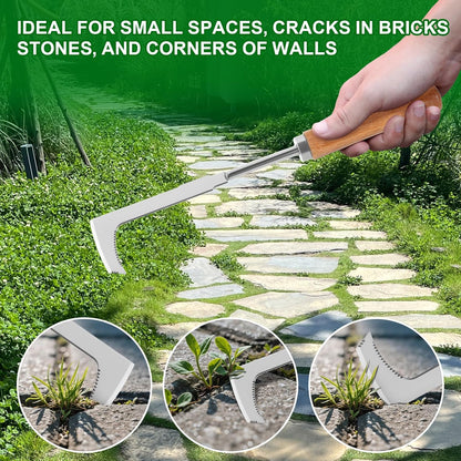 4 Pack Weed Puller Tool, Stainless Steel Hand Weeder Tool, Crevice Weeding Digger Tool, Gardening Tools for Cracks, Driveways, Lawn Edger, Moss Removal