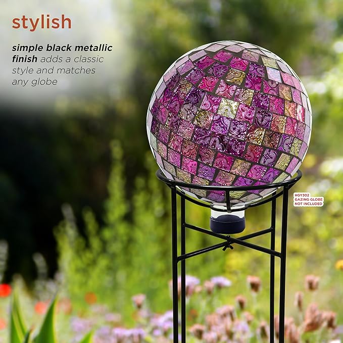 Alpine Corporation 24" Tall Indoor/Outdoor Metal Gazing Globe Display Stand