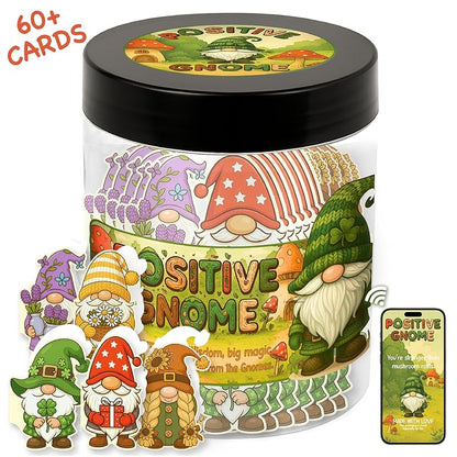 Positive Gnome Jar with 60 Daily Affirmation Cards, Emotional Support Gnome, Encouraging Gnomes Mini, Gnome Birthday Decorations, Gnome Gifts, Mini Gnomes Bulk, Inspirational Gifts for Women