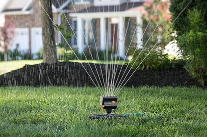 Eden 96122 6-Pattern Mobile Rotary Sprinkler Bundle with Melnor 65131AMZ Mini Oscillator Sprinkler, Waters Up to 80 ft. Diameter