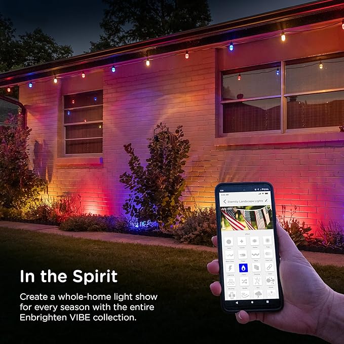 Enbrighten Vibe Eternity Garden Lights, Extension Only, Not for Standalone Use, 16.5ft with 4 RGBWIC LEDs, Waterproof, Landscape Lighting Needed, Extendable up to 150ft, 83794