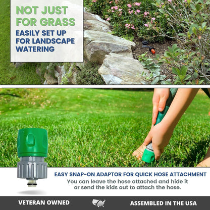 In-Ground 5-Inch Pop-Up Adjustable Sprinkler 2-Pack With Quick Hose Connectors And Splitter, QSK-742