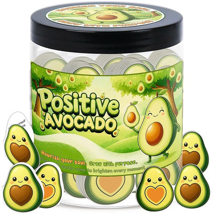 Positive Avocado Jar - 60 Affirmation Cards, Emotional Support Avocado, Avocado Gifts, Avocado Gifts for Women, Inspirational & Mental Health Gifts, Good Luck Gifts For Teens, Women, Friends
