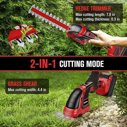 Cordless Hedge Trimmer Compatible with Milwaukee M18 Battery (Battery not Included), Electric Hedge Trimmer Cordless Grass Trimmers, Bush Trimmers Grass Shears Handheld for Yard,Garden