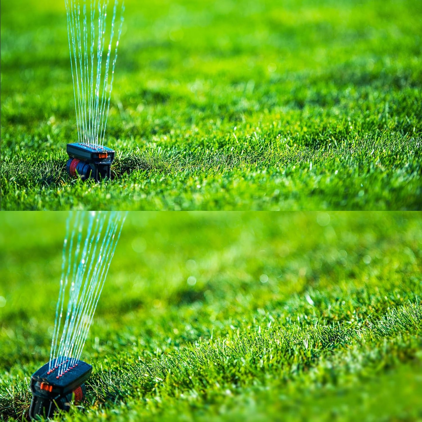 Stationary Yard Sprinklers, Oscillating Garden Sprinkler, 4 Modes Adjustable Lawn Sprinklers for Yard Large Area with 16 Spray Streams, Water Filter