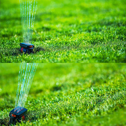 Stationary Yard Sprinklers, Oscillating Garden Sprinkler, 4 Modes Adjustable Lawn Sprinklers for Yard Large Area with 16 Spray Streams, Water Filter