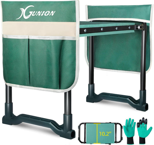 Garden Kneeler and Seat Gardening Stool Heavy Duty Garden Kneeling Bench with Handles Seat Bench Comes with Tool Pouch & Gloves Gardening Gifts for Seniors Women & Men (Green)
