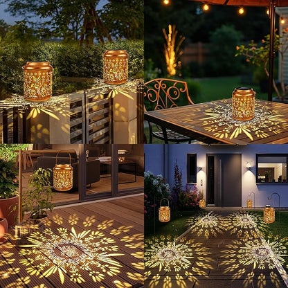 Brizled Hummingbird Solar Lanterns, 2 Pack Outdoor Lanterns Christmas Birthday Gift for Women Mom Grandma, Hummingbird Hanging Garden Lantern, Waterproof Solar Lights for Table Garden Patio Path Porch