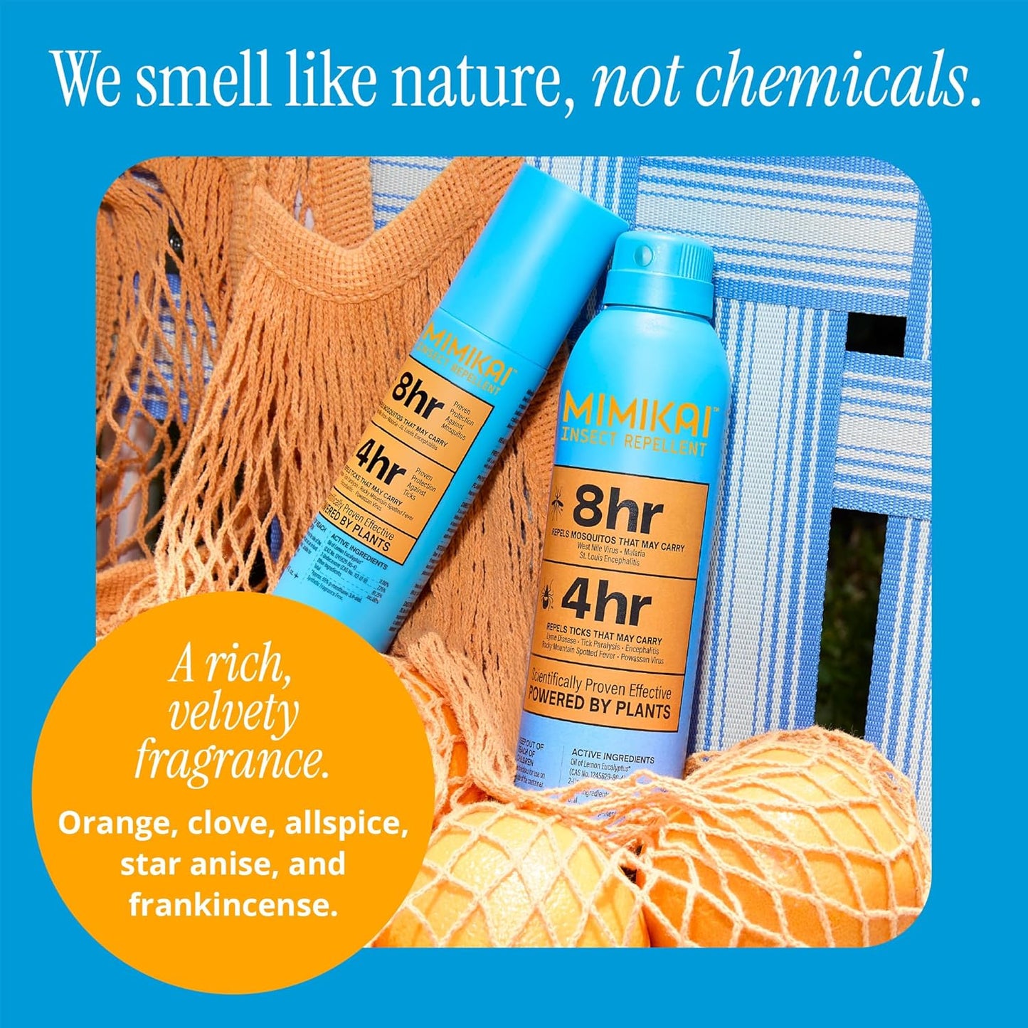 Mimikai Tick Repellent, DEET-Free for Skin and Outdoor Use, Non-Toxic, Plant-Powered Skincare, 3.4oz Pump Spray