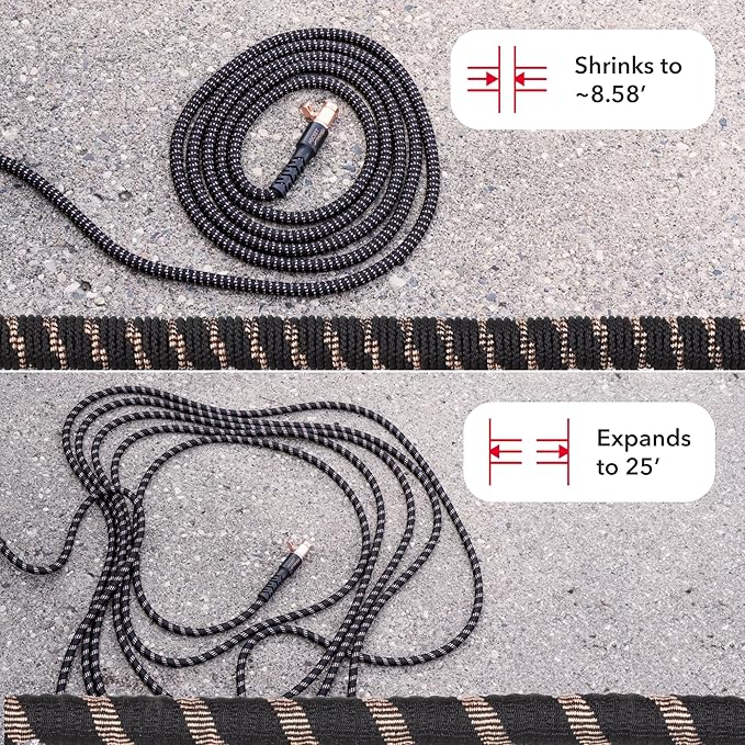 Pocket Hose Copper Bullet Expandable Garden Hose 25 FT w/10 Pattern Thumb Spray Nozzle AS SEEN ON TV 650psi 3/4 in Patented Lead-Free Ultra-Lightweight Solid Copper Anodized Aluminum Fittings No-Kink