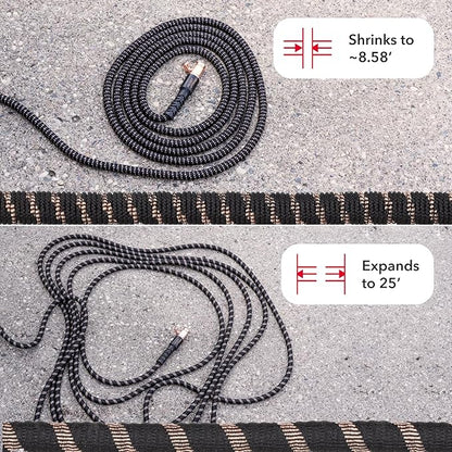 Pocket Hose Copper Bullet Expandable Garden Hose 25 FT w/10 Pattern Thumb Spray Nozzle AS SEEN ON TV 650psi 3/4 in Patented Lead-Free Ultra-Lightweight Solid Copper Anodized Aluminum Fittings No-Kink