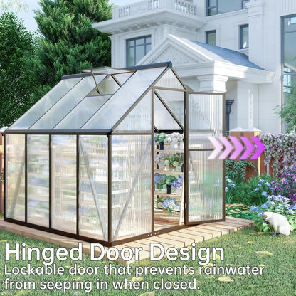 CQZY 6x4 FT Walk-in Greenhouse for Outside,Dark Gray