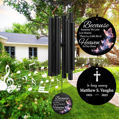 Personalized 36" Memorial Wind Chimes, Bereavement Gift to Honor a Loved One's Remembrance, Sympathy Gift for Loss of Mother Father Husband, for Outdoor Garden