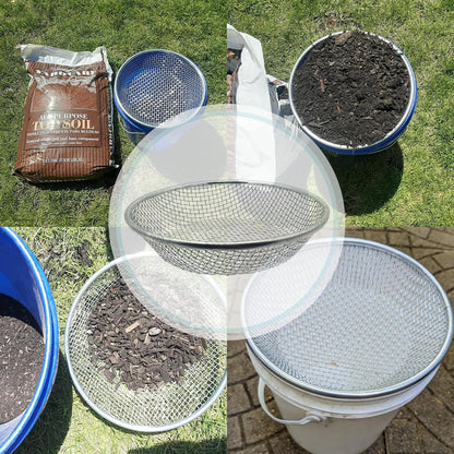 3/8 Inch Soil Sifter for Gardening, Rock Sifter for 5gallon,Compost Sifter Dirt Sifter,Captures Dirt Rocks Sawdust