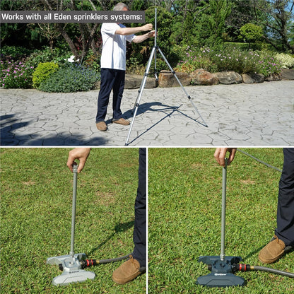 Eden 99989 Multi-Adjustable Sprinkler with Metal Extension Set (12 pcs), Connects to Most Standard (1/2 inch) Threaded Lawn and Garden Watering System
