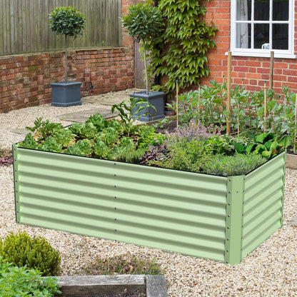 Galvanized Raised Garden Bed Box 24" Tall Beds for Gardening Planter Outdoor Garden Boxes Raised Metal Beds for Vegetables 72"X36"X24", Sage Green