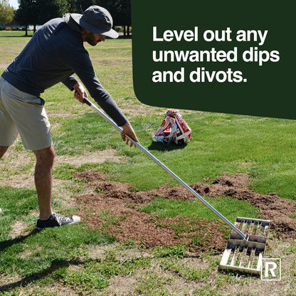Rocklin™ Lawn Leveling Rake – 22” x 10” Stainless Steel Levelawn Tool with 78” Handle | Smooth & Level Soil, Sand or Grass | Durable Leveling Tool for Lawn, Yard and Garden