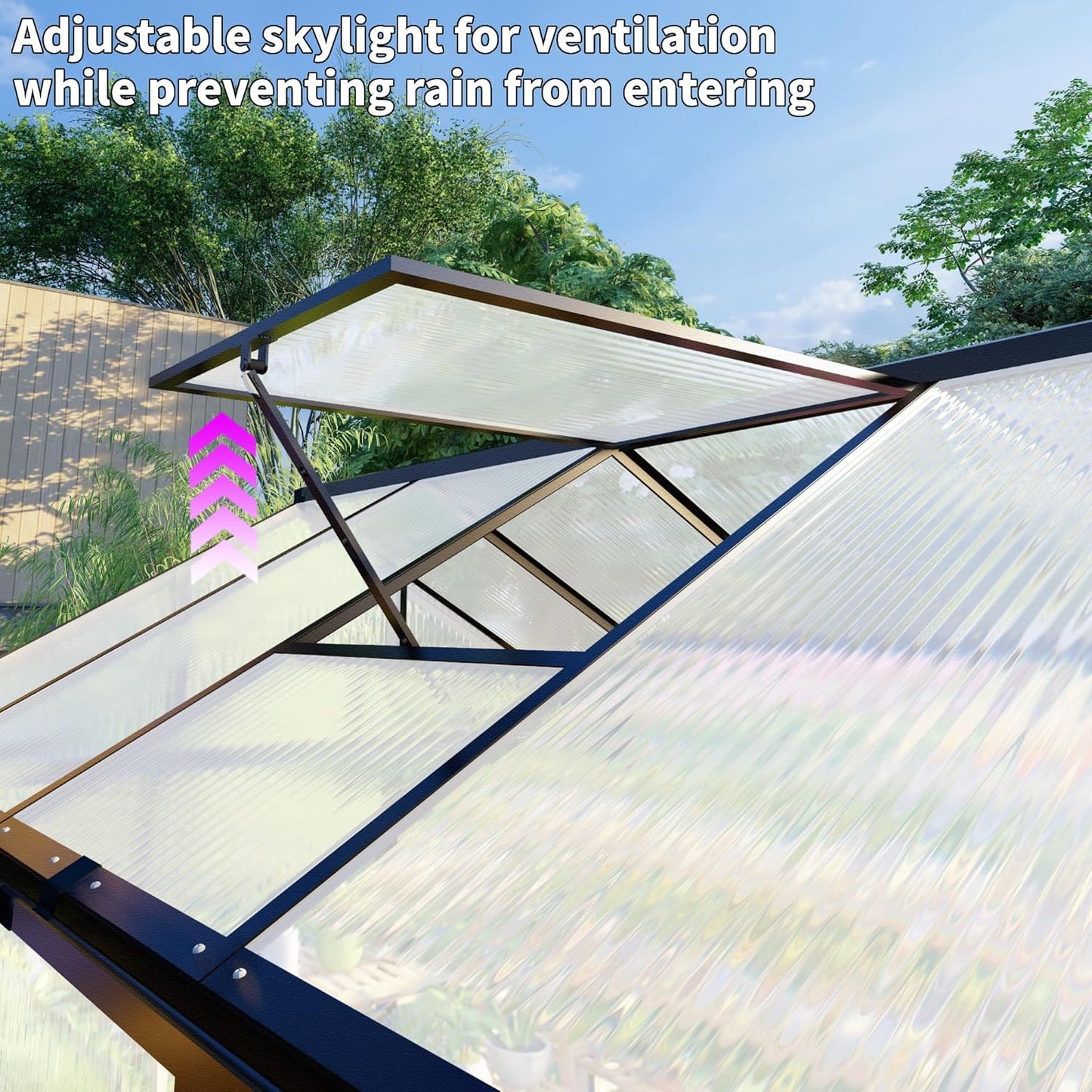 CQZY 6x8 FT Greenhouse for Outdoors,Walk-in Greenhouse for Outdoors,Dark Gray