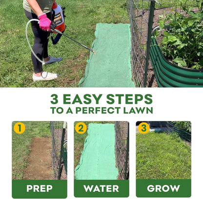 Petramax ReadyRoll Biodegradable Grass Seed Mat for Lawn (54 ft.) - All Year Green 3-in-1 Tall Fescue & Kentucky Grass Seed Rolls w/Mulch & Fertilizer - Lawn Repair Patch - Just Roll, Water, Grow