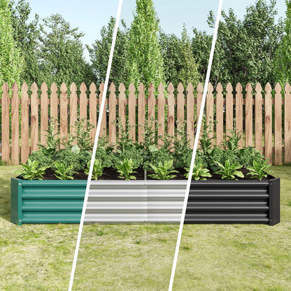 Galvanized Raised Garden Bed for Vegetables,Planter Raised Garden Boxes Outdoor,Metal Raised Garden Beds Steel Kit for Vegetables Flower Herb Patio Black Rectangle
