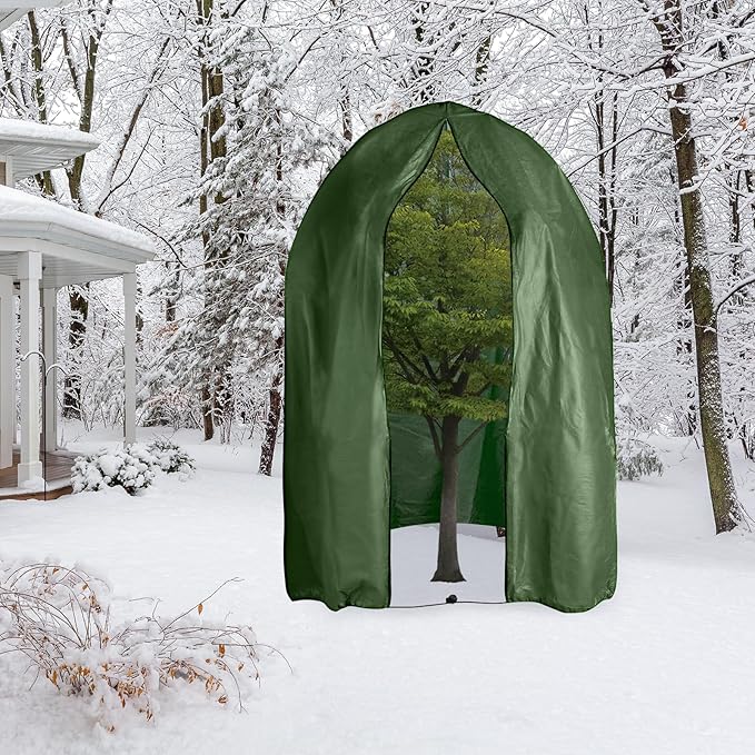 110" x 79" Large Plant Covers Freeze Protection,Huge Thicken Plant Frost Protection Cover Bags,Winter Plant Frost Cloth Frost Blankets with Zipper Drawstring for Outdoor Plants Fruit Trees