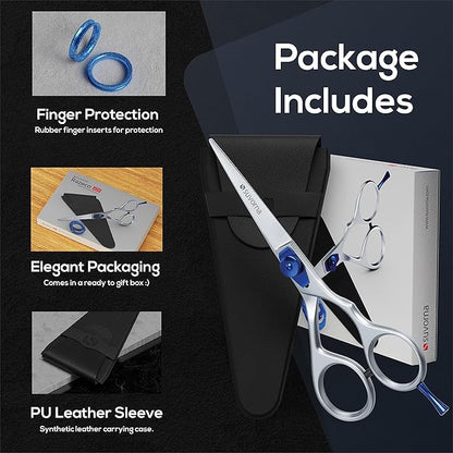 Suvorna 5.5 inch Barber Scissors | hair shears professional | haircutting scissors for adults | Hair Scissors Women & Men | Hairdresser Scissors | Hair Scissors Professional | Haircut Scissors.