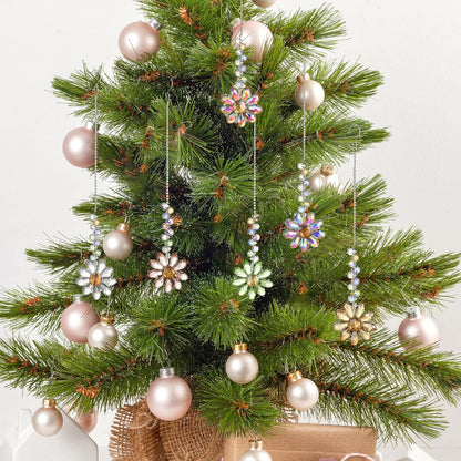 HDCRYSTALGIFTS 6PCS Crystal Sunflower Suncatchers Hanging Ornaments, Crystal Window Sun Catchers Rainbow Maker Light Catcher Indoor Outdoor Garden Decor Glass Christmas Ornaments