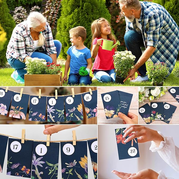Seeds Advent Calendar 2025 Christmas Countdown - Non-GMO Heirloom Seeds 24 Types of Perennial Flower Seeds for Planting - Unique Christmas Garden Hanging Decoration for Women Adults Kids Family