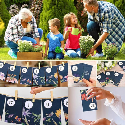 Seeds Advent Calendar 2025 Christmas Countdown - Non-GMO Heirloom Seeds 24 Types of Perennial Flower Seeds for Planting - Unique Christmas Garden Hanging Decoration for Women Adults Kids Family